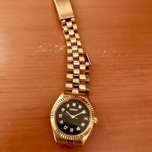 Geneve Gold Plated Diamond Watch